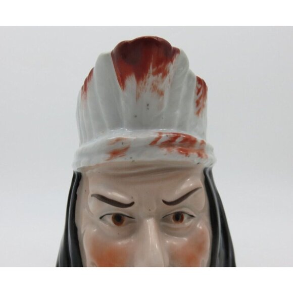 Native American Indian Chief Face Jug Creamer Made In Germany 6" Vintage - Picture 8 of 9